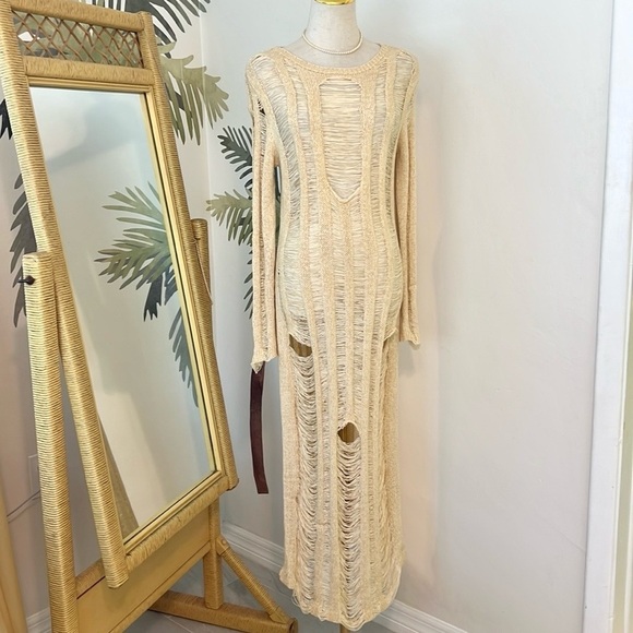 Fashion Nova,Los Cabos Crochet Dress in Ivory, Excellent Condition, Size L - Picture 12 of 15